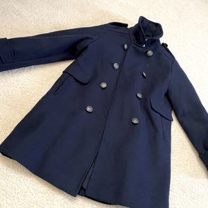Girls dark navy pea coat.